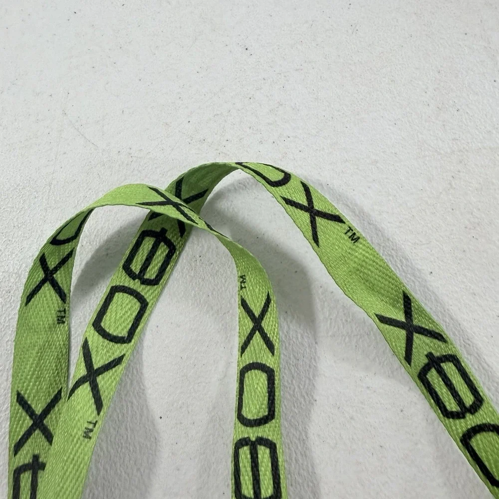 Original Microsoft Xbox Green Black Promo Promotional Lanyard ID Holder Clip